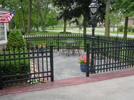 Iron Fence with Pavers