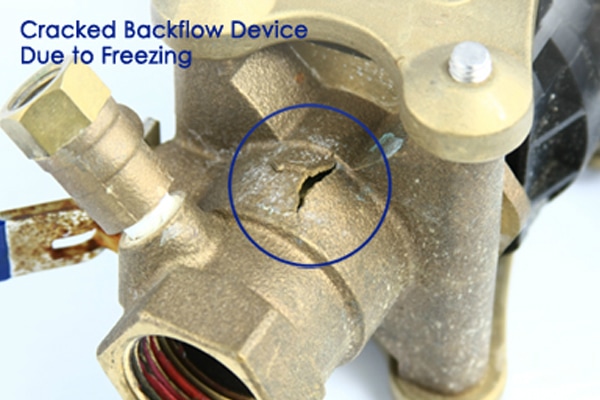 cracked backflow device, backflow testing, backflow repair
