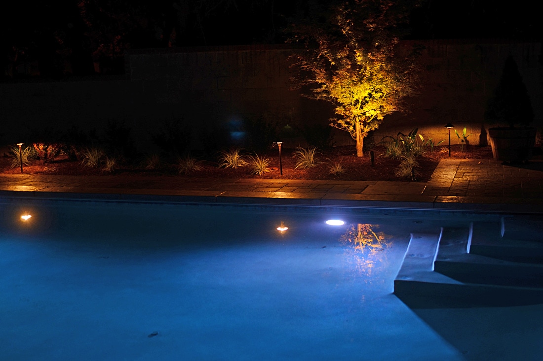 low voltage LED lighting, pool lighting, deck lighting, landscape lighting